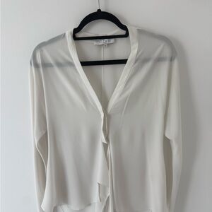 Alexis Ivory V-Neck Long Sleeve Blouse
